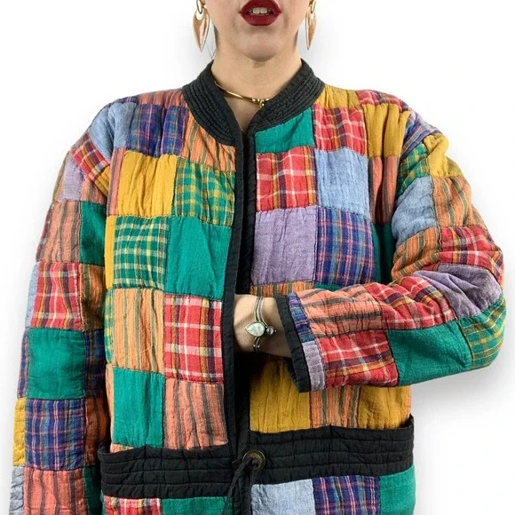 ❌SOLD❌90's patchwork color block cotton spring jacket by OSY - Picture 16 of 16